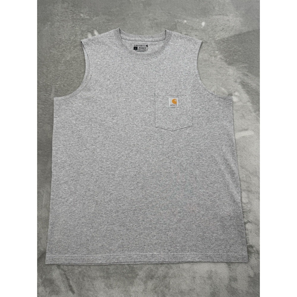 Carhartt Tank Shirt Mens Large Grey Sleeveless Performance Work Relaxed Fit Top